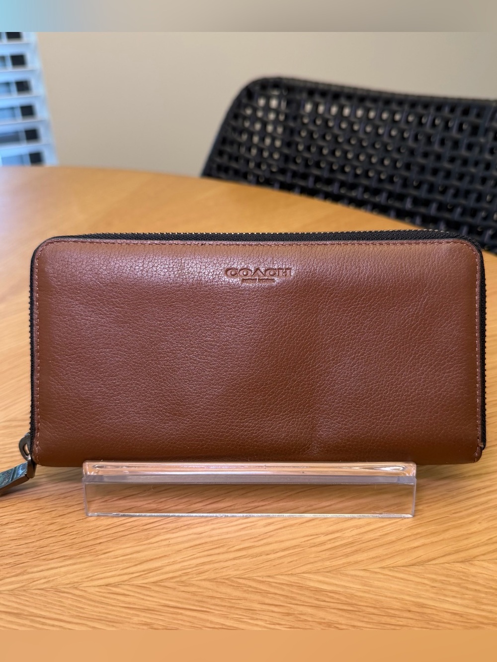 Coach Brown Leather Zip-Around Wallet